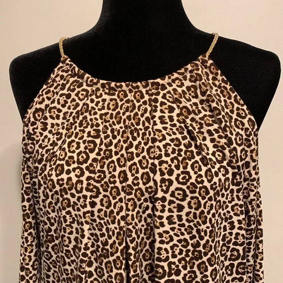 MICHAEL by MICHAEL KORS NWOT Cheetah Print Cold Shoulder Long Sleeve Blouse - Picture 5 of 9